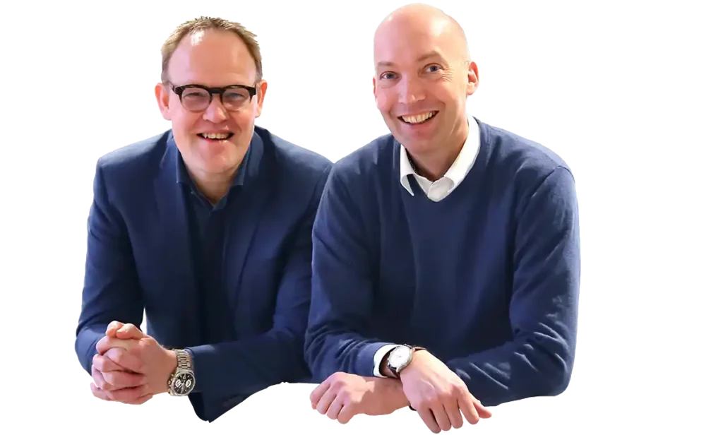 Richard Bloedjes en Niels Eriks, lachend